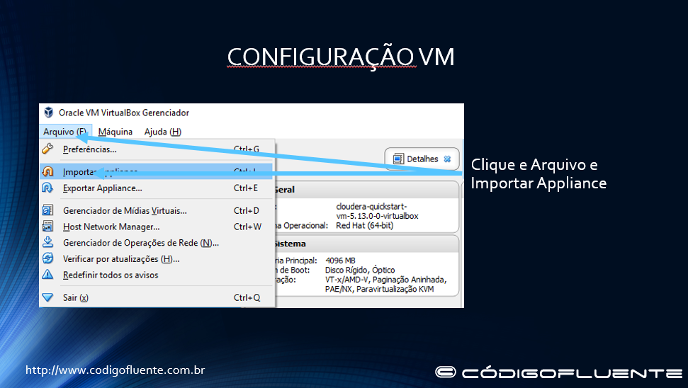 Configurando a máquina cloudera