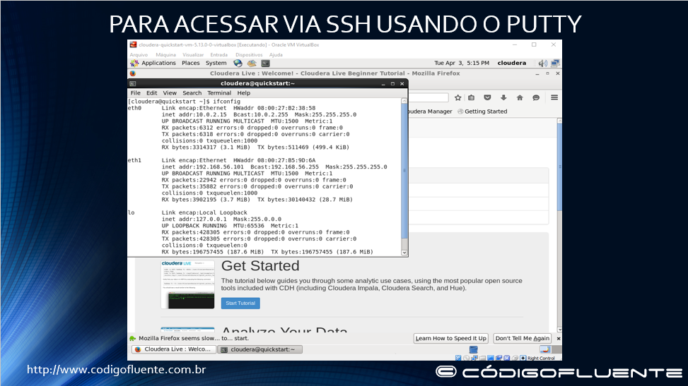 Configurando a máquina cloudera