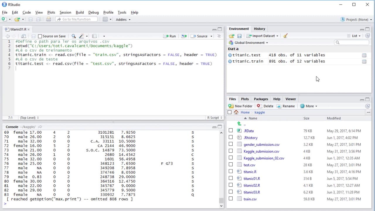 Aula 02 - Data Science - R - Caso do Titanic - Kaggle