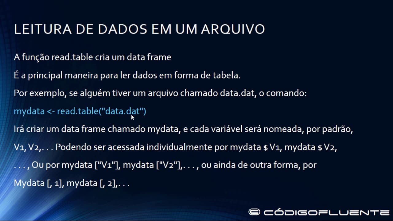 Aula 08 - leitura de arquivo com read table( read.table() )