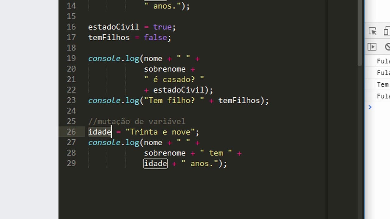 02 - Javascript - Comentário, Mutação e Coerção de Variável, Alert e Prompt