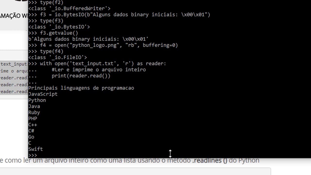 Aula 20 - Python - Biblioteca Padrão - Módulo IO