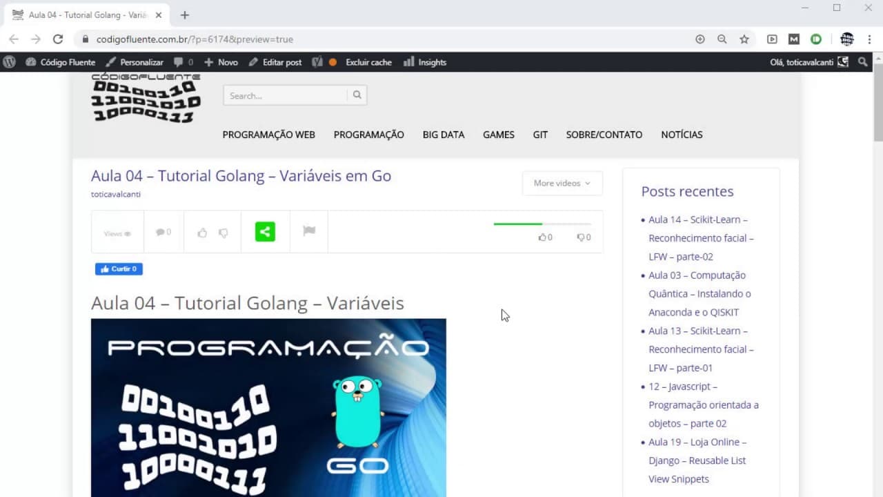 Aula 04 - Tutorial Golang - Variáveis em Go