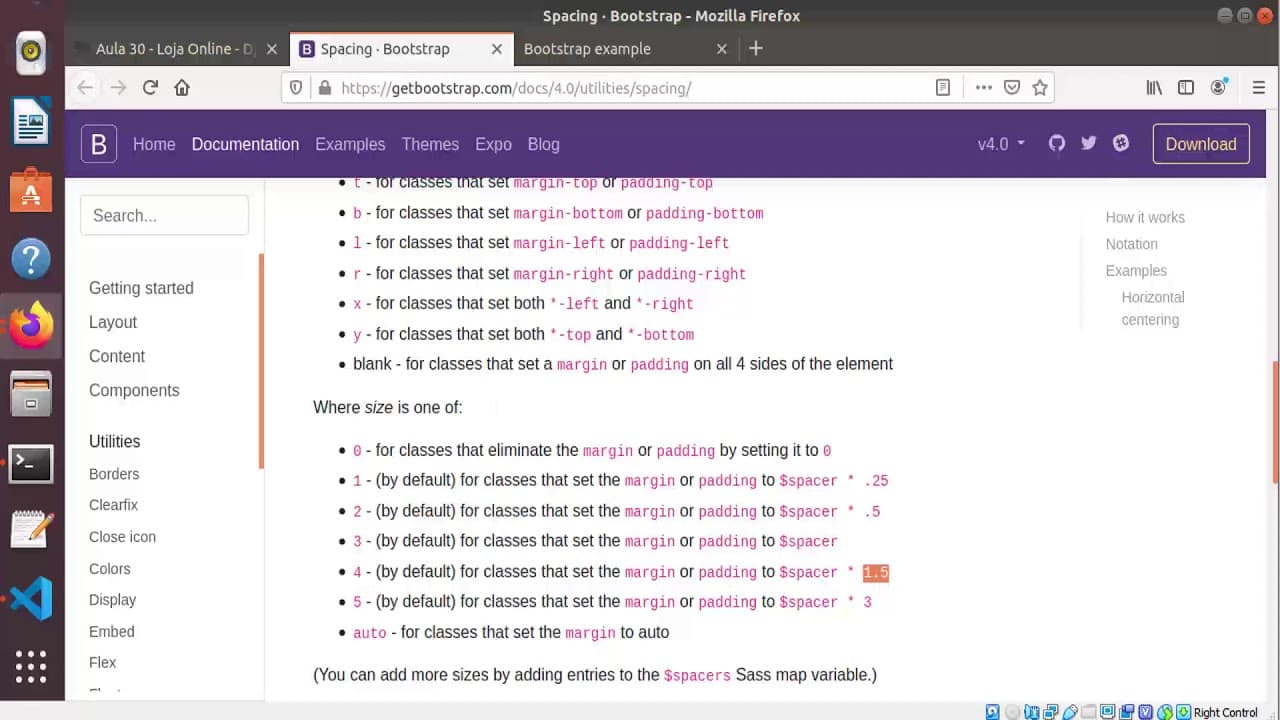 Aula 30 - Loja Online - Django - Tutorial Bootstrap - Spacing e Margin Padding
