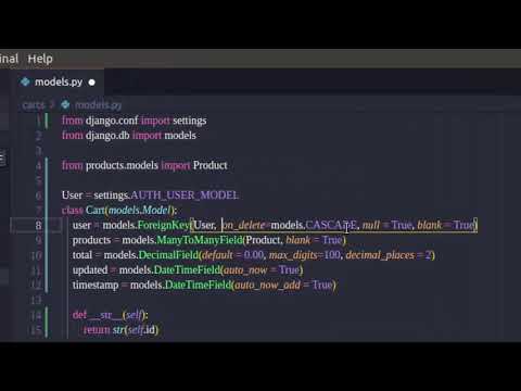 Aula 41 - Loja Online - Django - Modelo do carrinho