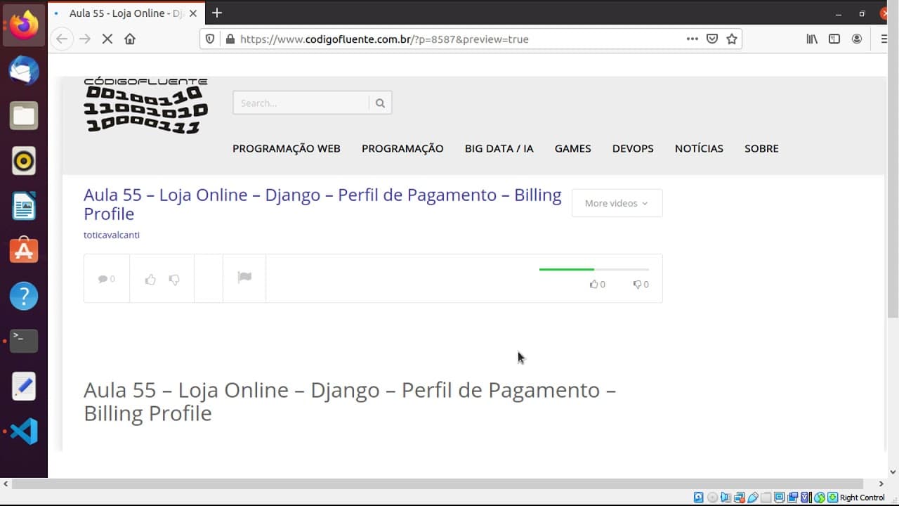 Aula 55 - Loja Online - Django - Perfil de Pagamento - Billing Profile