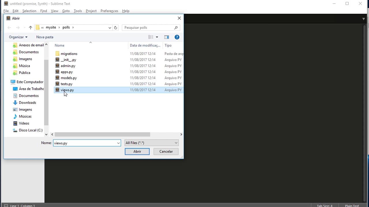 Aula 05 - Criando uma primeira aplicação com Django no Windows (continuação)
