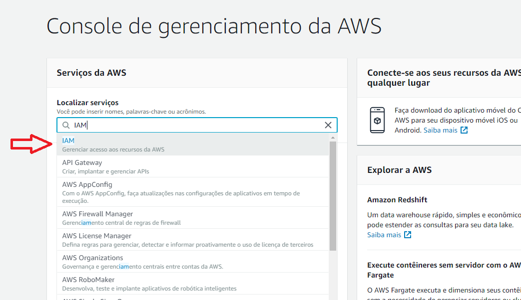 Console da AWS