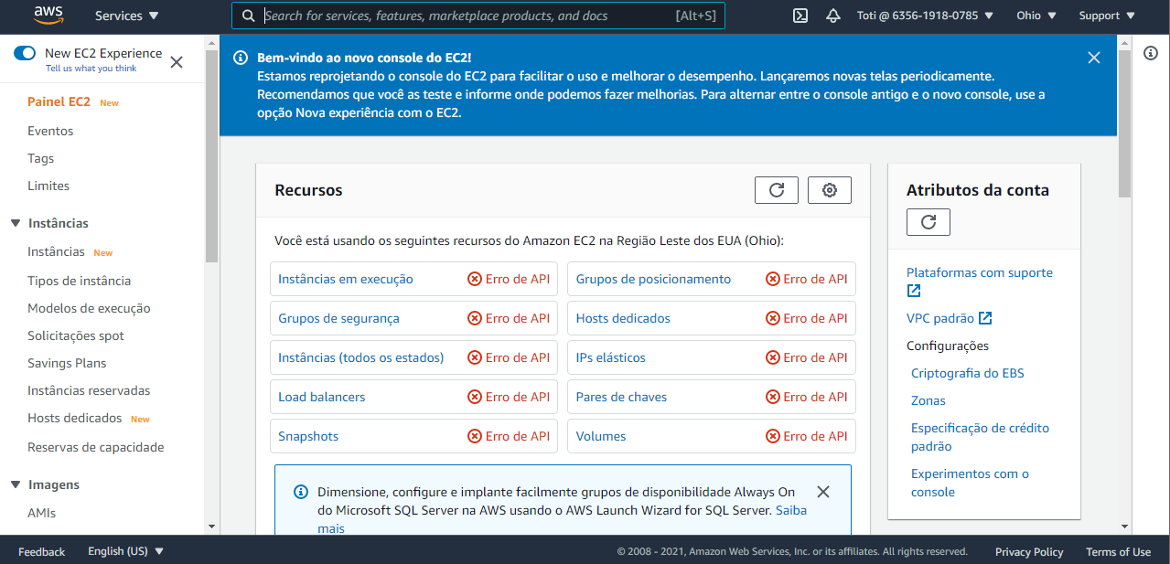 Usuário EC2 sem permissão